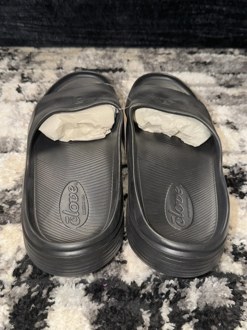 Clove Supercush Recovery Men's Black Slide Sandals - Comfort Footbed